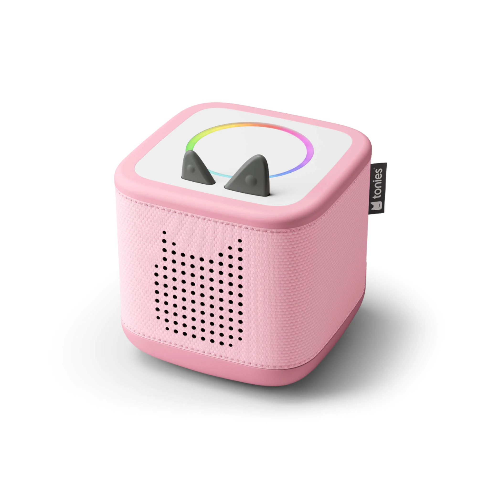 Bluetooth-Lautsprecher, Pink, Kubus, LED-Ring, Tasten