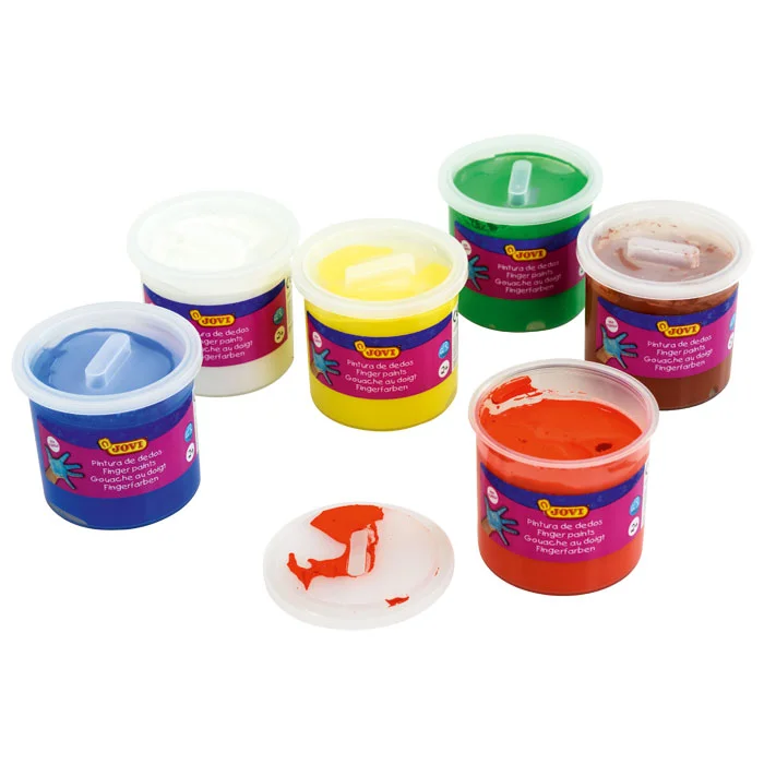 Fingerfarben, Farben-Set, Kleinausmalfarbe, Kunstbedarf, Töpfchen-Farben
