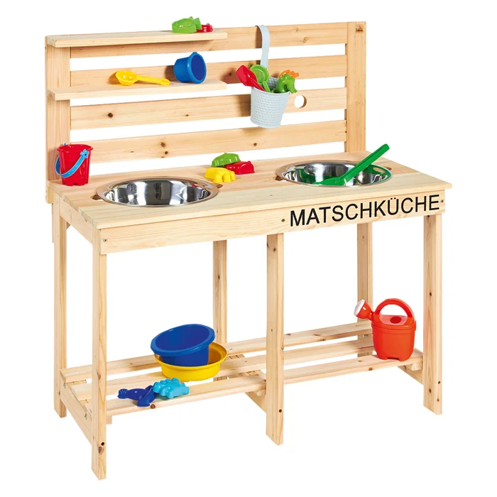 Küche Spielzeug, Holzspielküche, Kinderspülküche, Metallspülen, Spielzeugutensilien