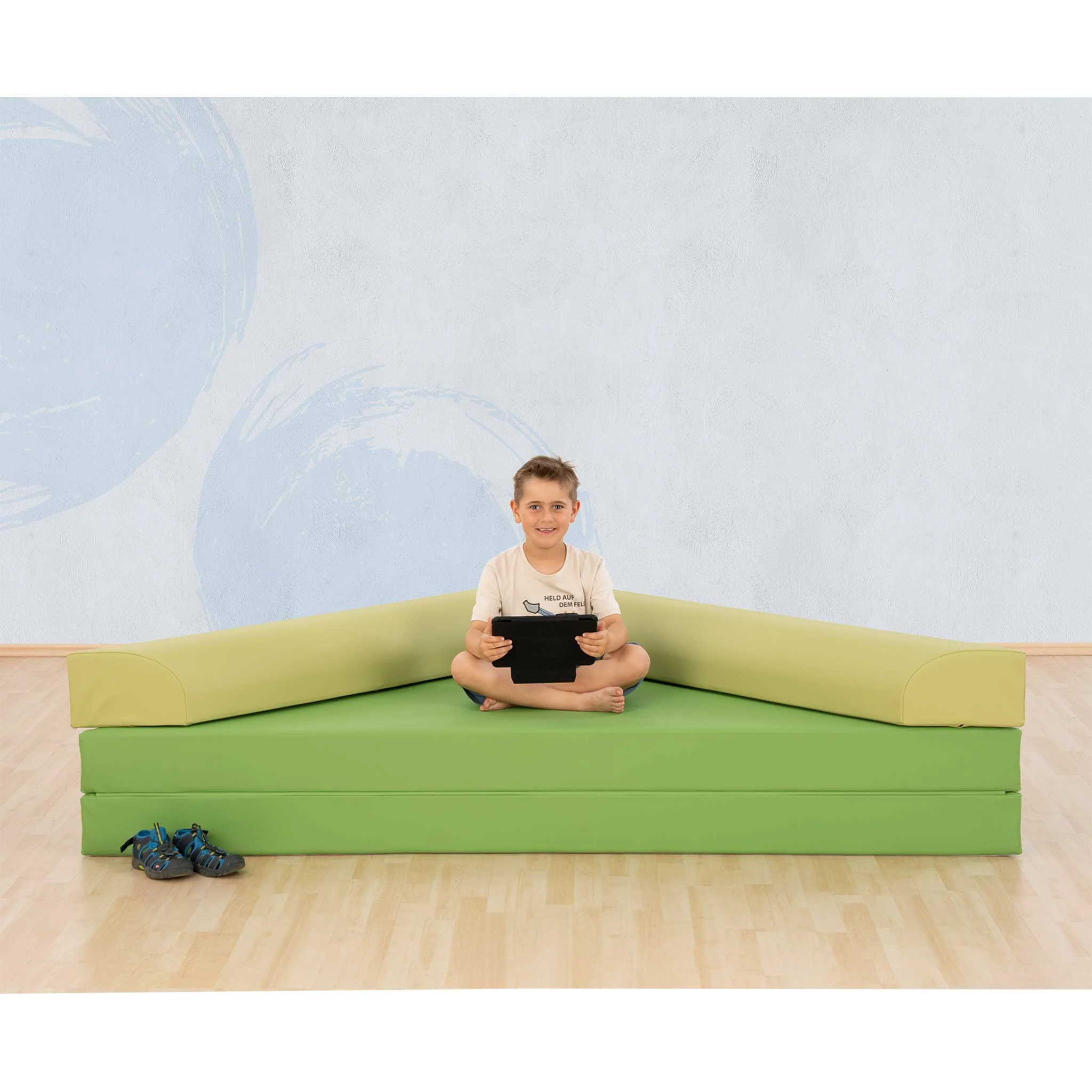 Kind, Tablet, Sofa, Kinderzimmer, Fußboden