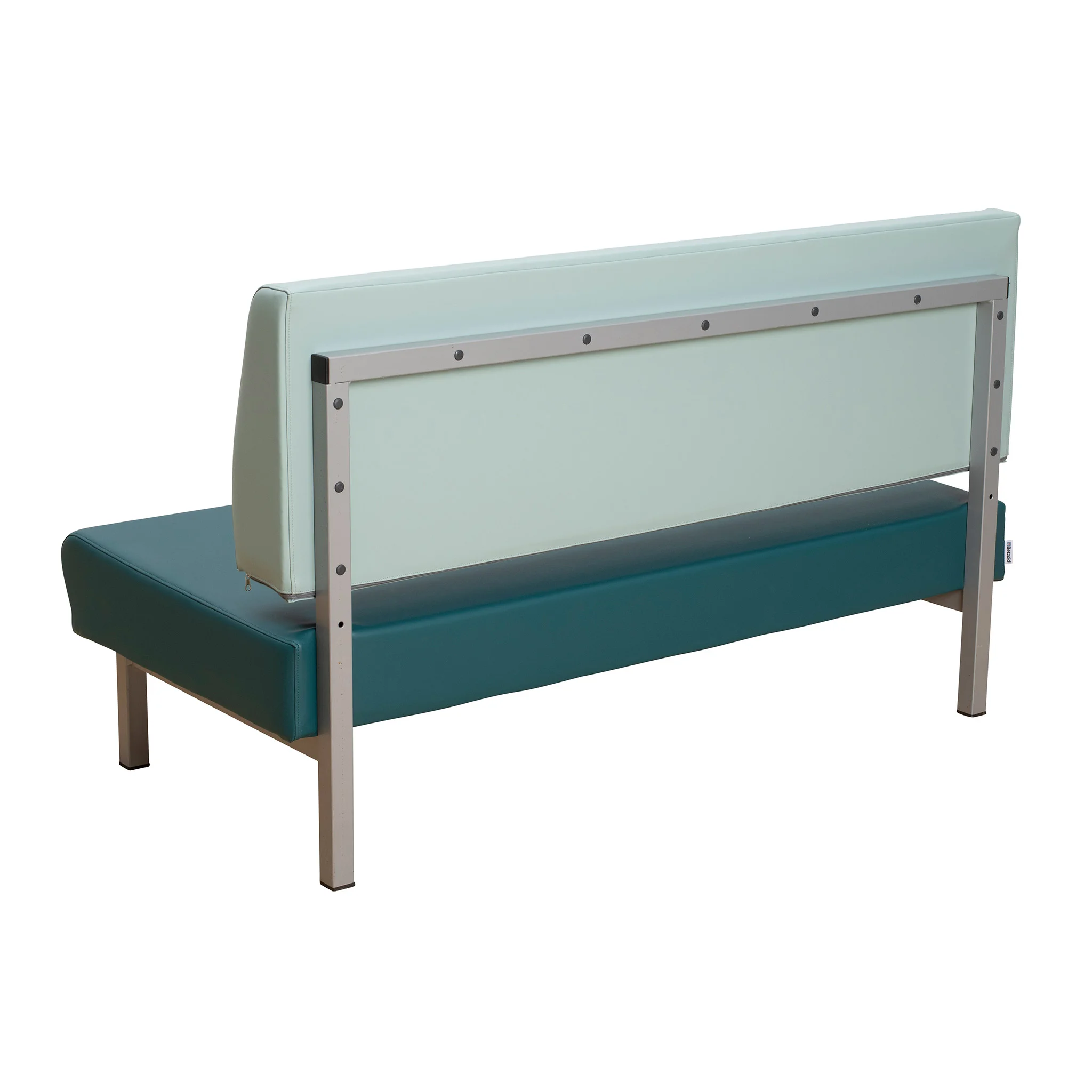 Sofa-Bank, Sitzbank, Polsterbank, Metallrahmen, Bezug mint/grün