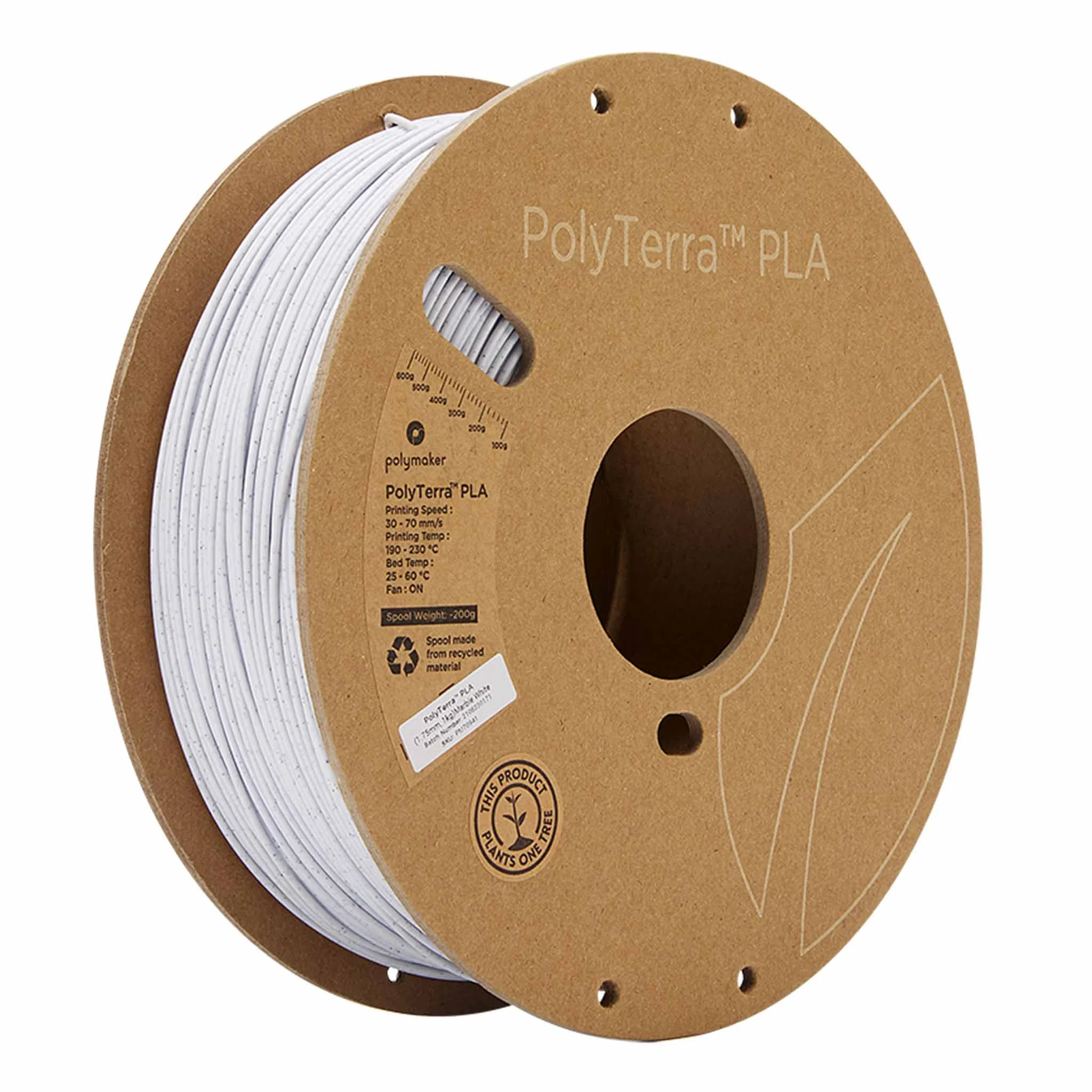 PLA-Filament, Spule, Weiß, Filamentenrolle, 3D-Druck