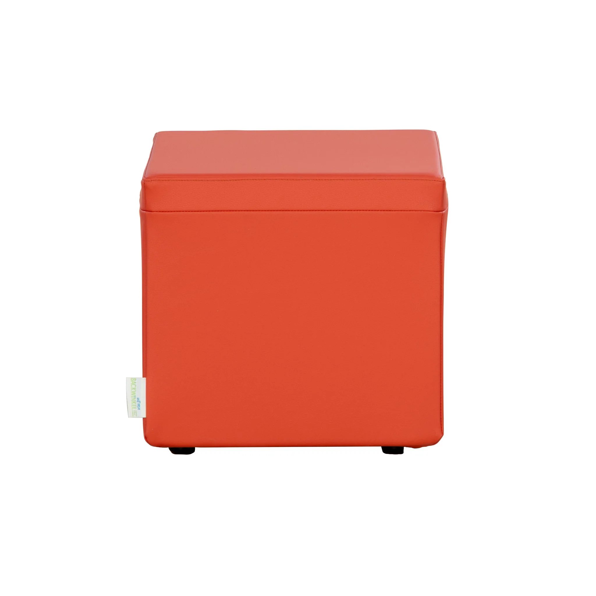 ottoman, storage, orange, cube, footstool