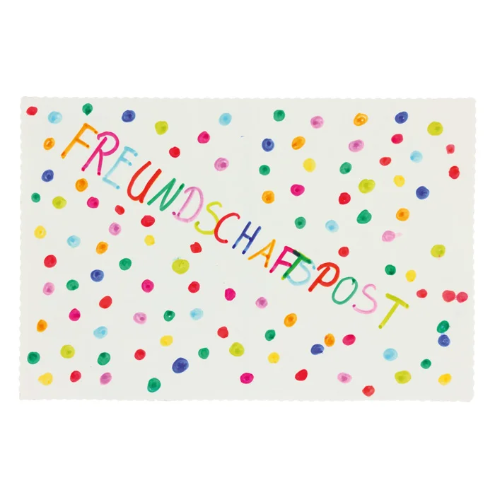 Grußkarte, Freundschaft, Postkarte, bunte Punkte, Papierkarte