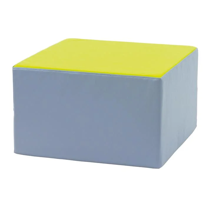 Schaumstoffwürfel, Pufferwürfel, Gelb Deckel, Blaues Kissen, Stoffwürfel