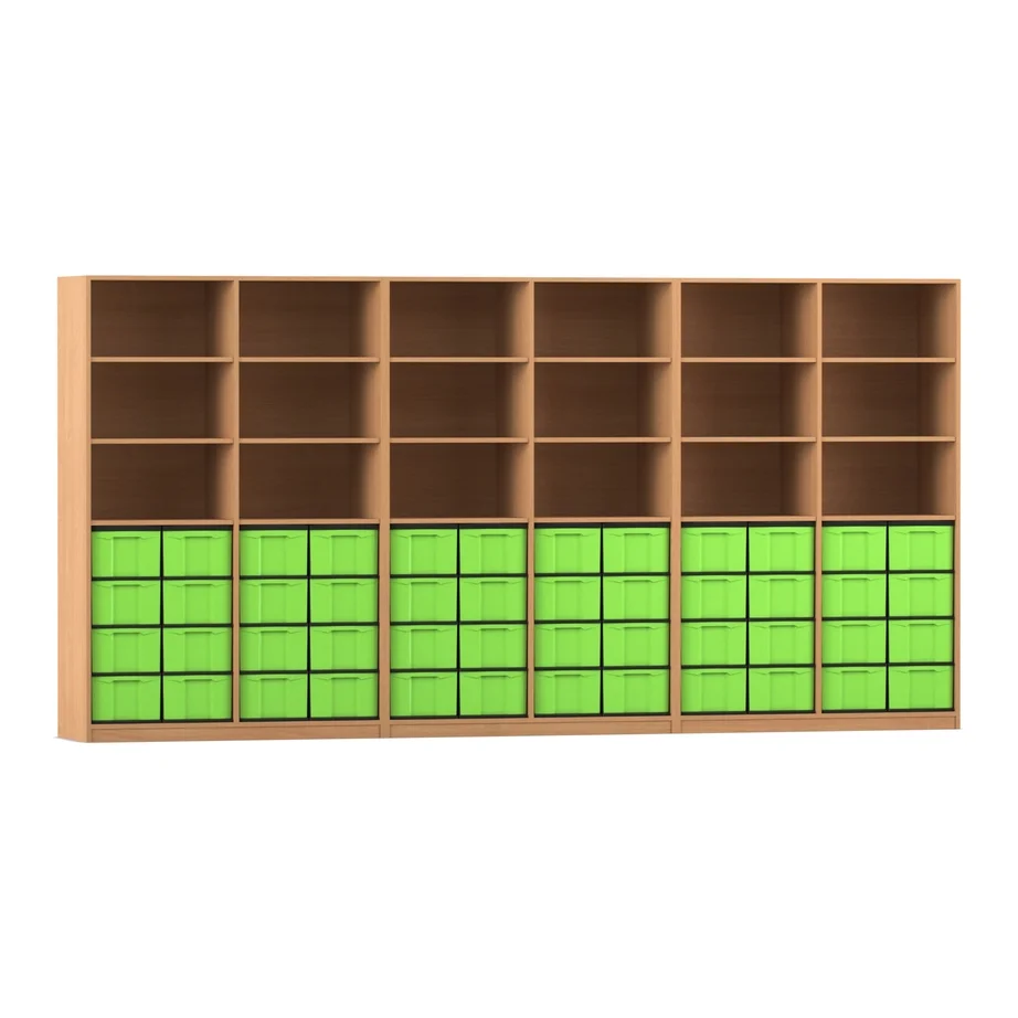 Wandschrank, Schranksystem, Aufbewahrung, Kastenschubladen, Holzregal