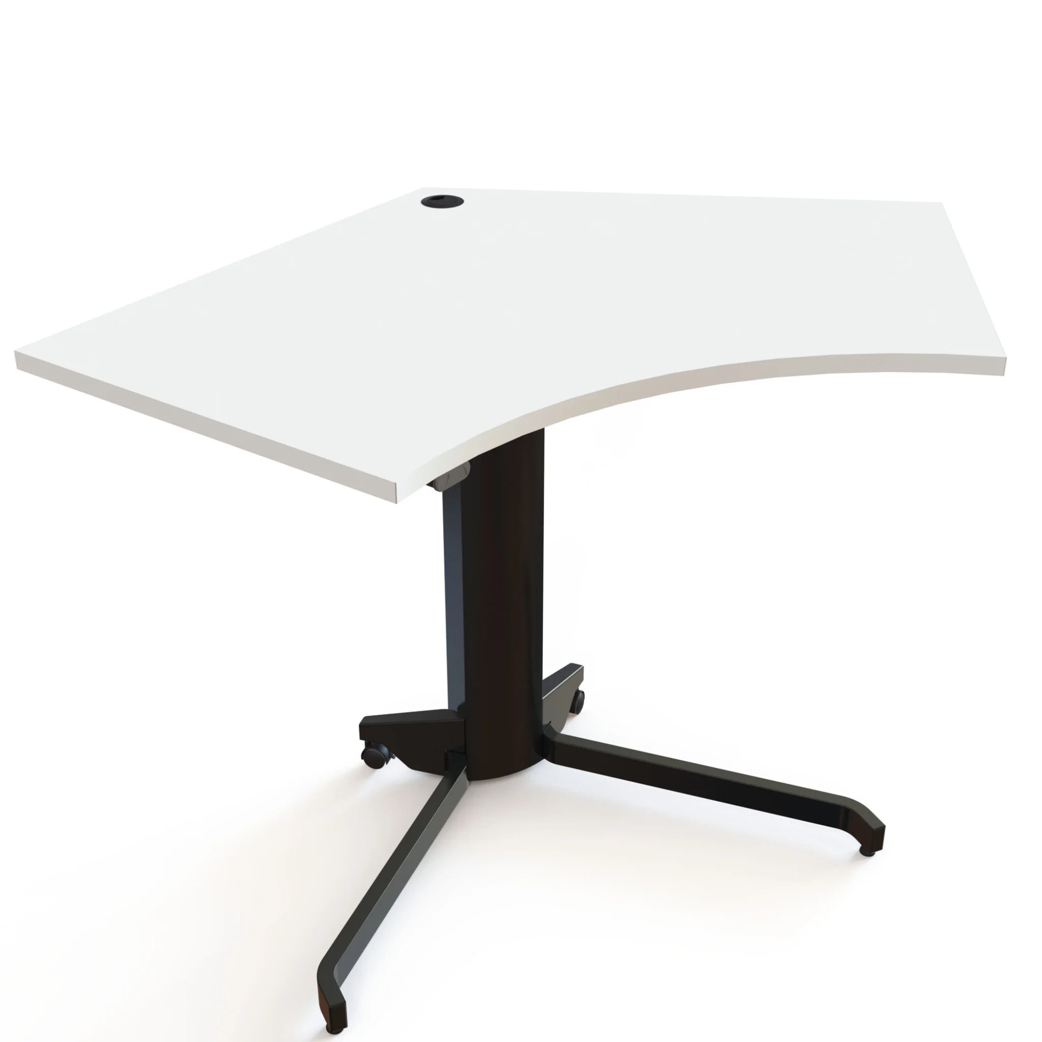 eckwinkel-tisch, stehtisch, rechteckige tafel, tonnelbeine, rollenboden