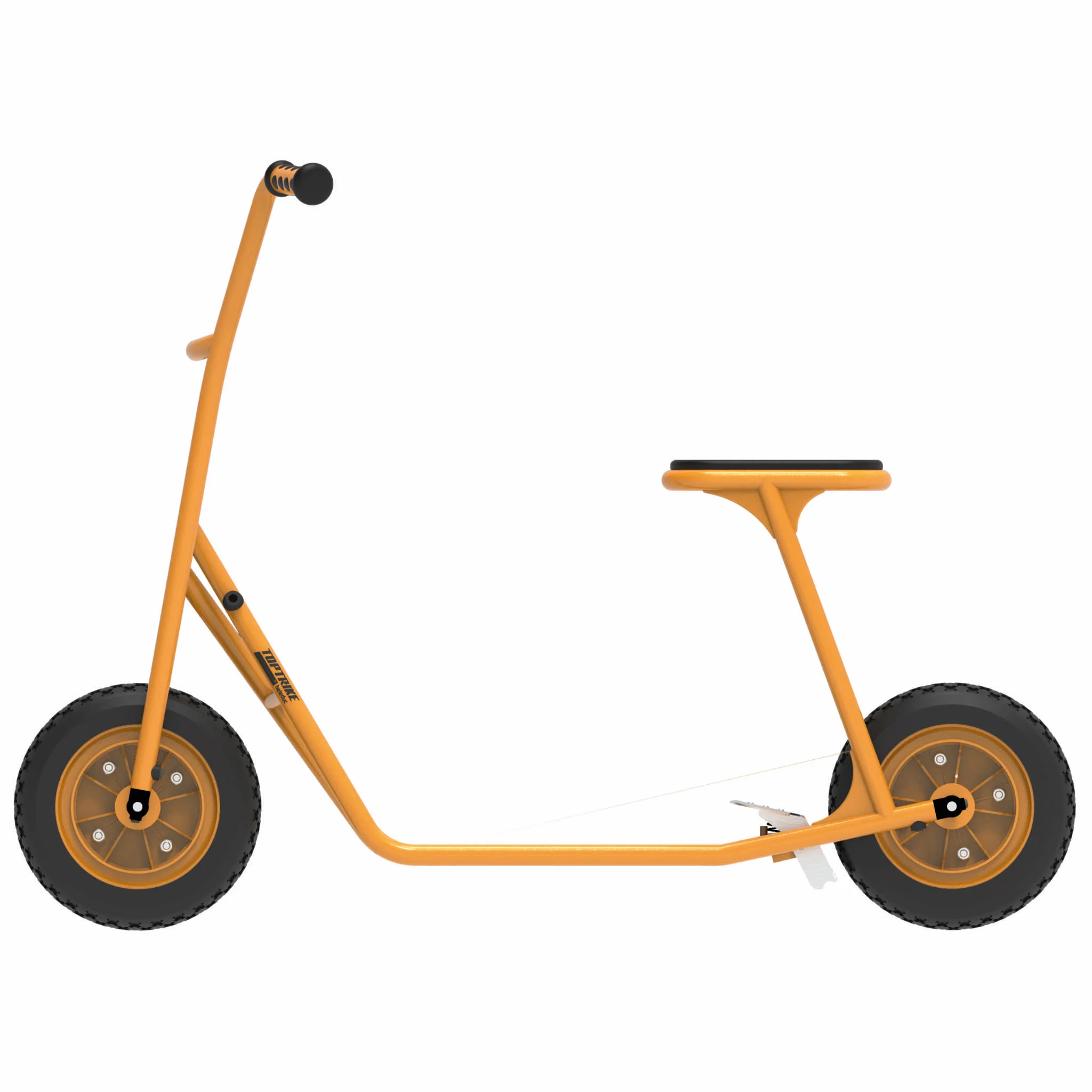 kick scooter, orange, zwei räder, dicke reifen, flache deck
