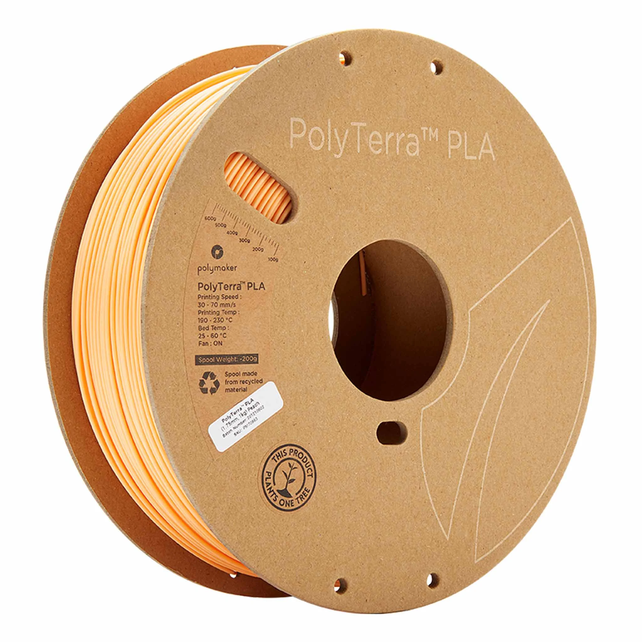 PLA-Filament, 3D-Druck-Filament, orange Filament, Spule, PolyTerra PLA