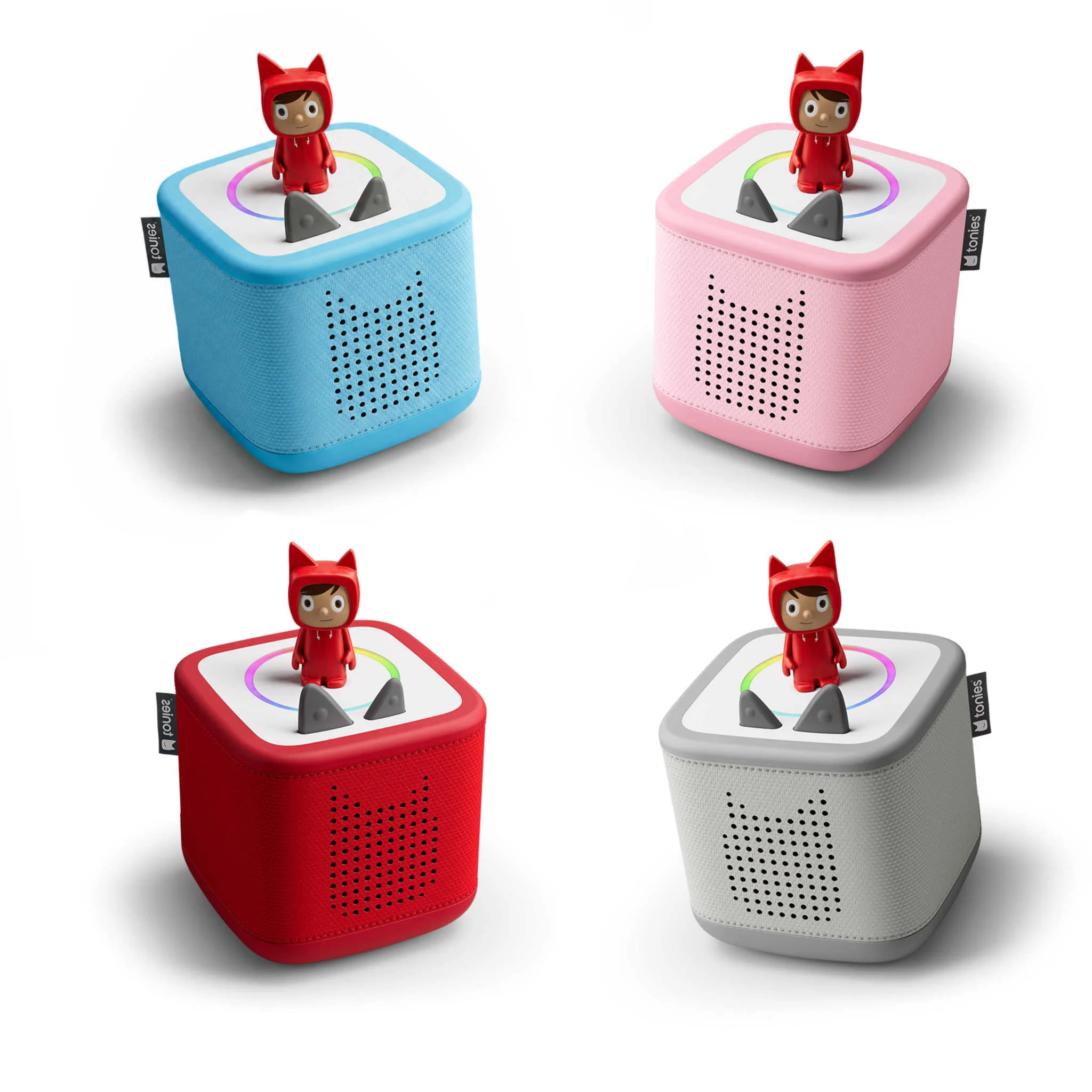 Bluetooth-Lautsprecher, Kinder-Lautsprecher, Würfel-Lautsprecher, Rot/Blau/Rosa/Grau Lautsprecher, Figur auf dem Top