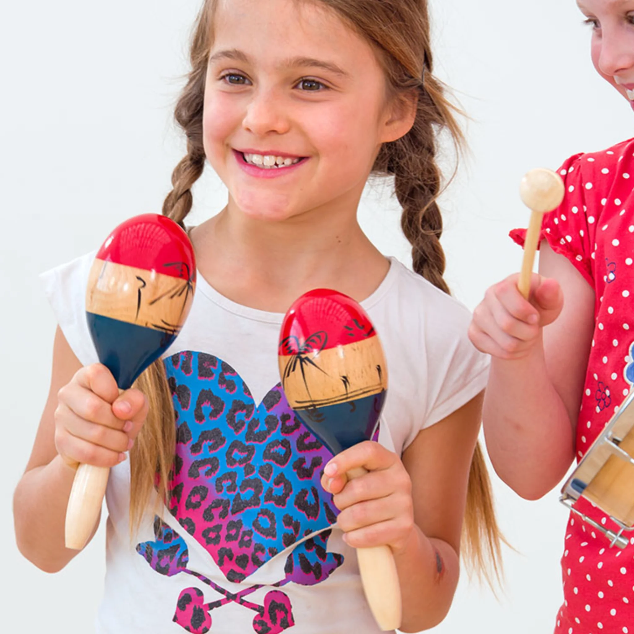 Kinder-Musikinstrumente, Maracas, Holzmaracas, Bauchige Stäbe, Spielzeugset