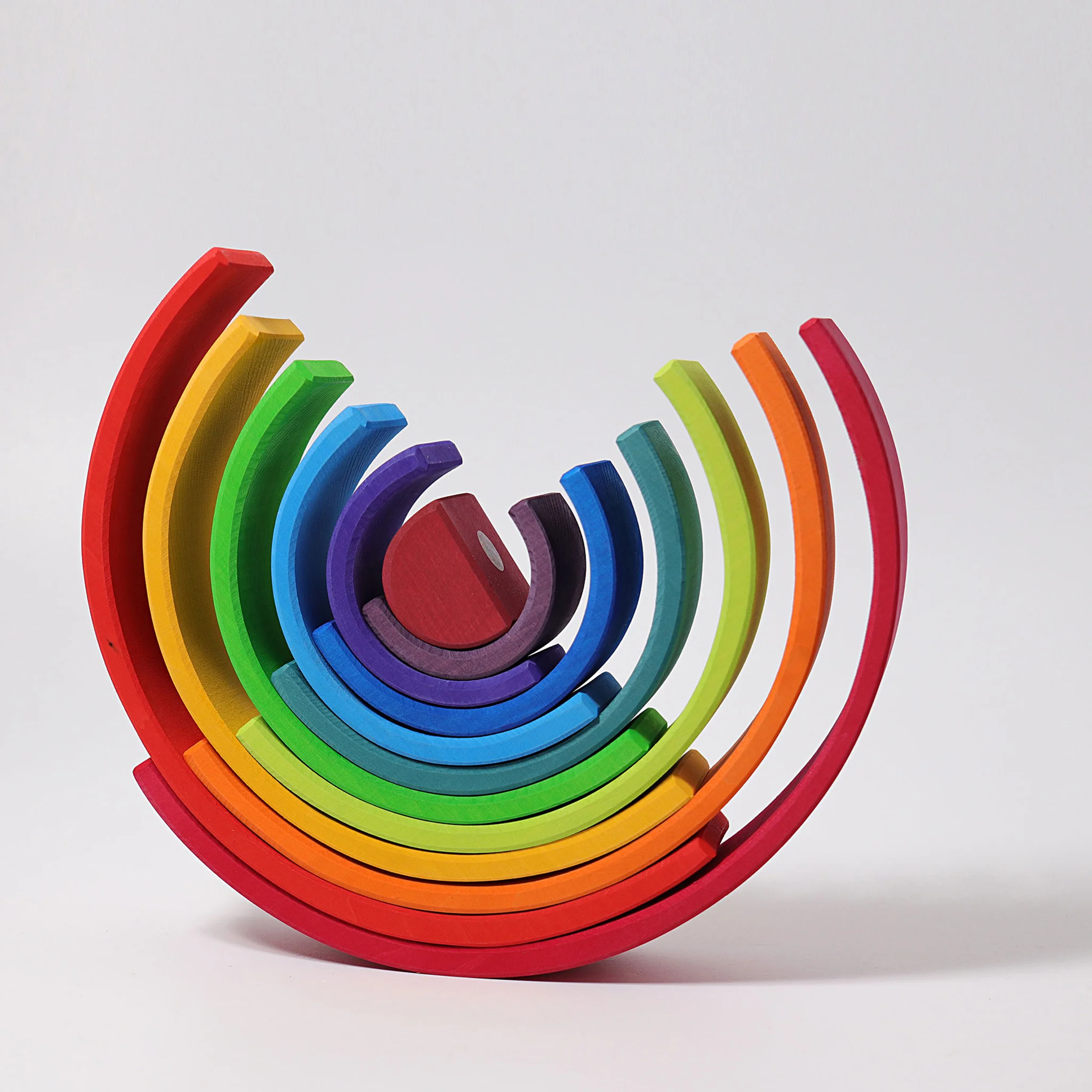 holzspielzeug, bunte ringe, konstruktionsspielzeug, regenbogen, stapelspielzeug
