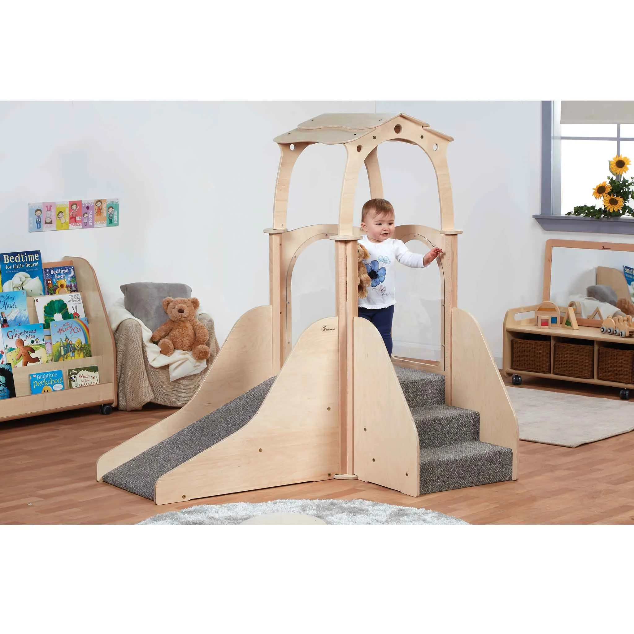 Kletterturm, Klettergerüst, Holzspielhaus, Kletterturm mit Rutsche, Kinderklettergerüst
