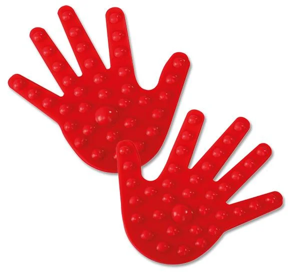 handförmige, rot, massage, Erhebung, Silikon