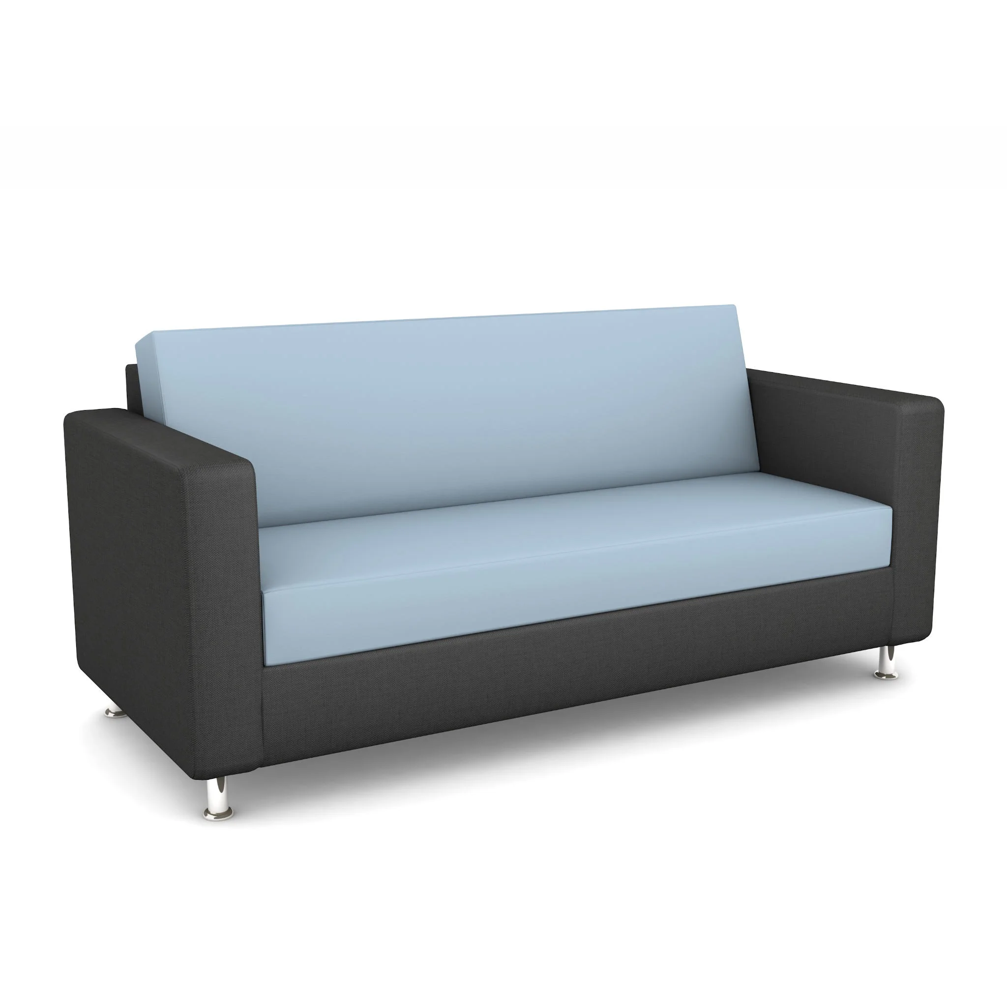 Sofa, Zweisitzer, Nordic, Grau-Blau, Kunstleder?
