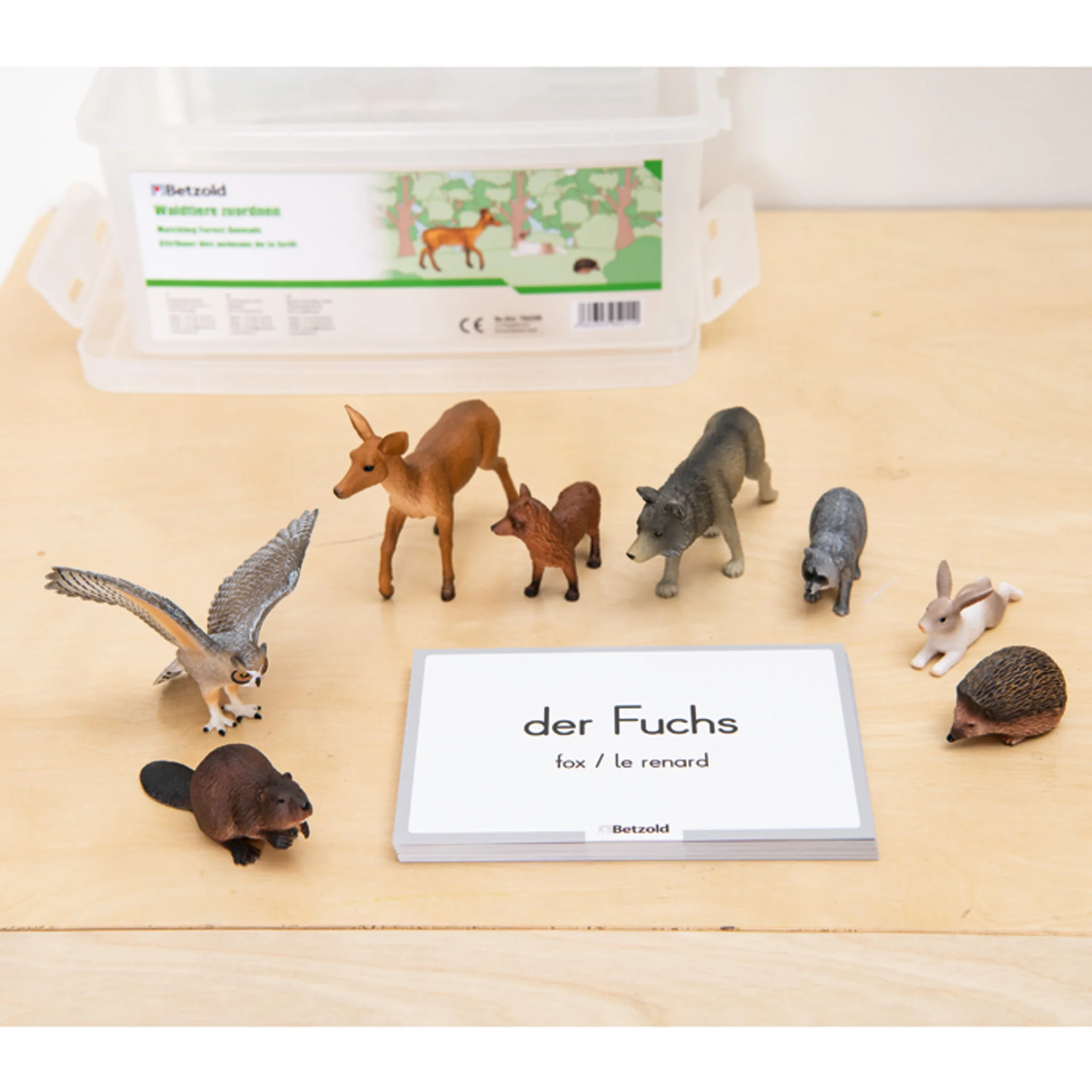 Tierfiguren, Wildtiere, Kinderlehrset, Tierfamilie, Fuchs Karte