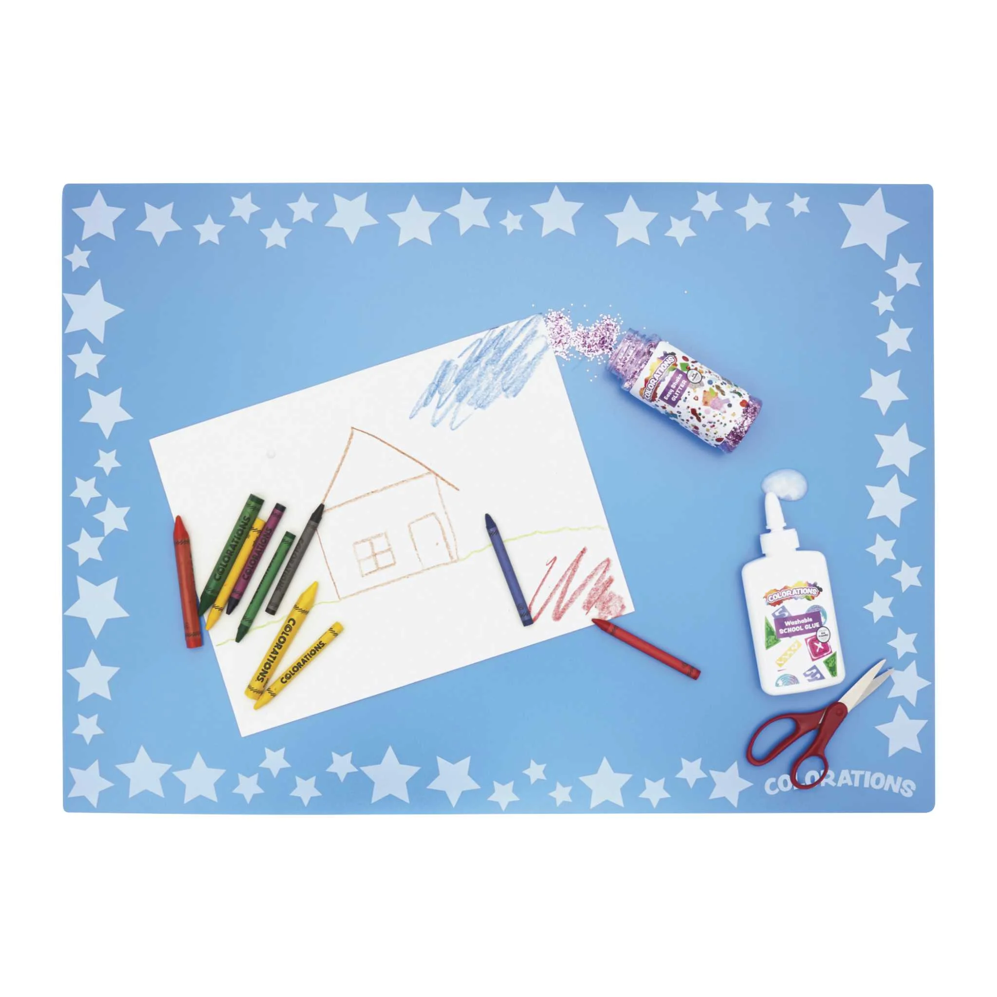 Schneidebrett?, Kunstset, Kreidemarker, Schere, Kleber
