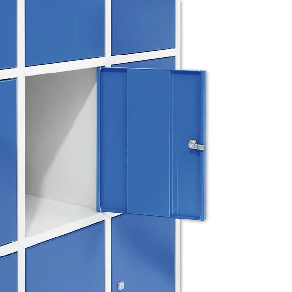Schlossfach, Schranktür, Metallkasten, Blaue Schrankfront, Wandschrank