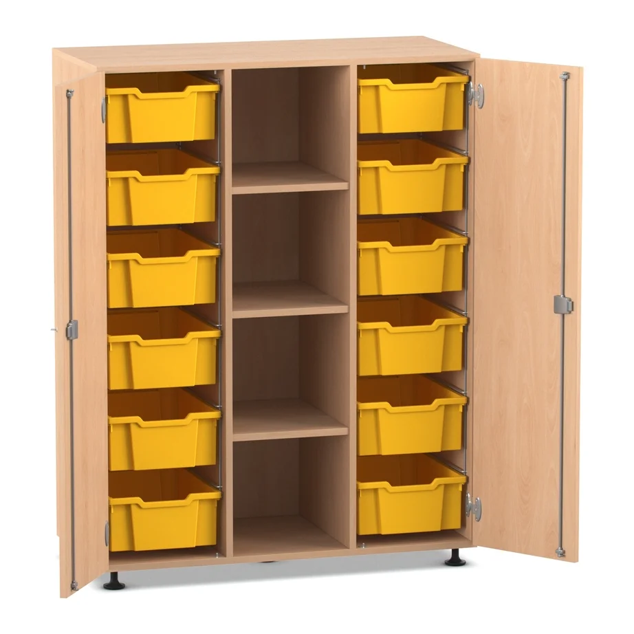 Mittelhoher Schrank - 3 verstellbare Böden, Buche hell