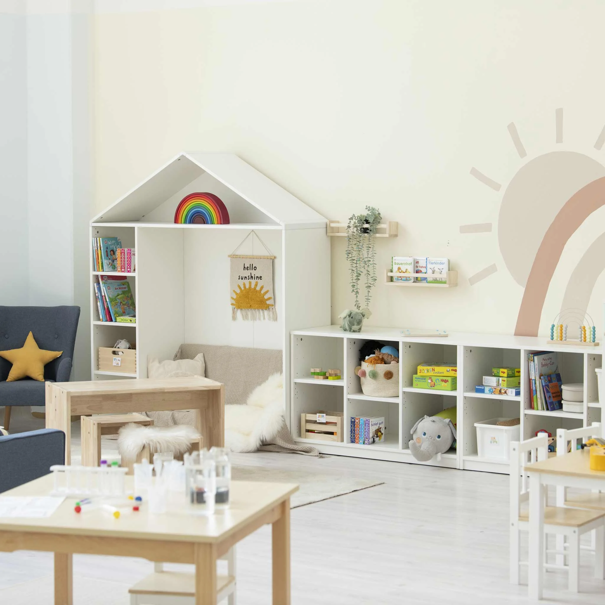 Kinderzimmer, Spielzeugregal, Bücherregal, Kindermöbel, Holzregal