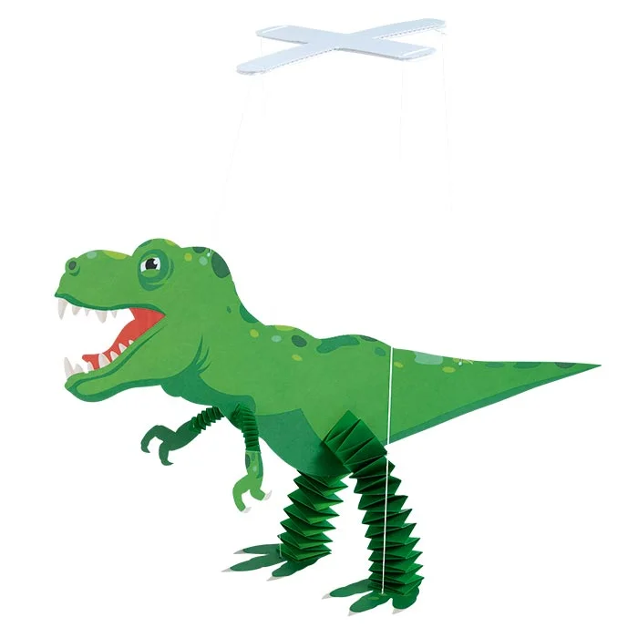 Dinosaurier, Schiffchen, Girlande, Pappfigur, Grün
