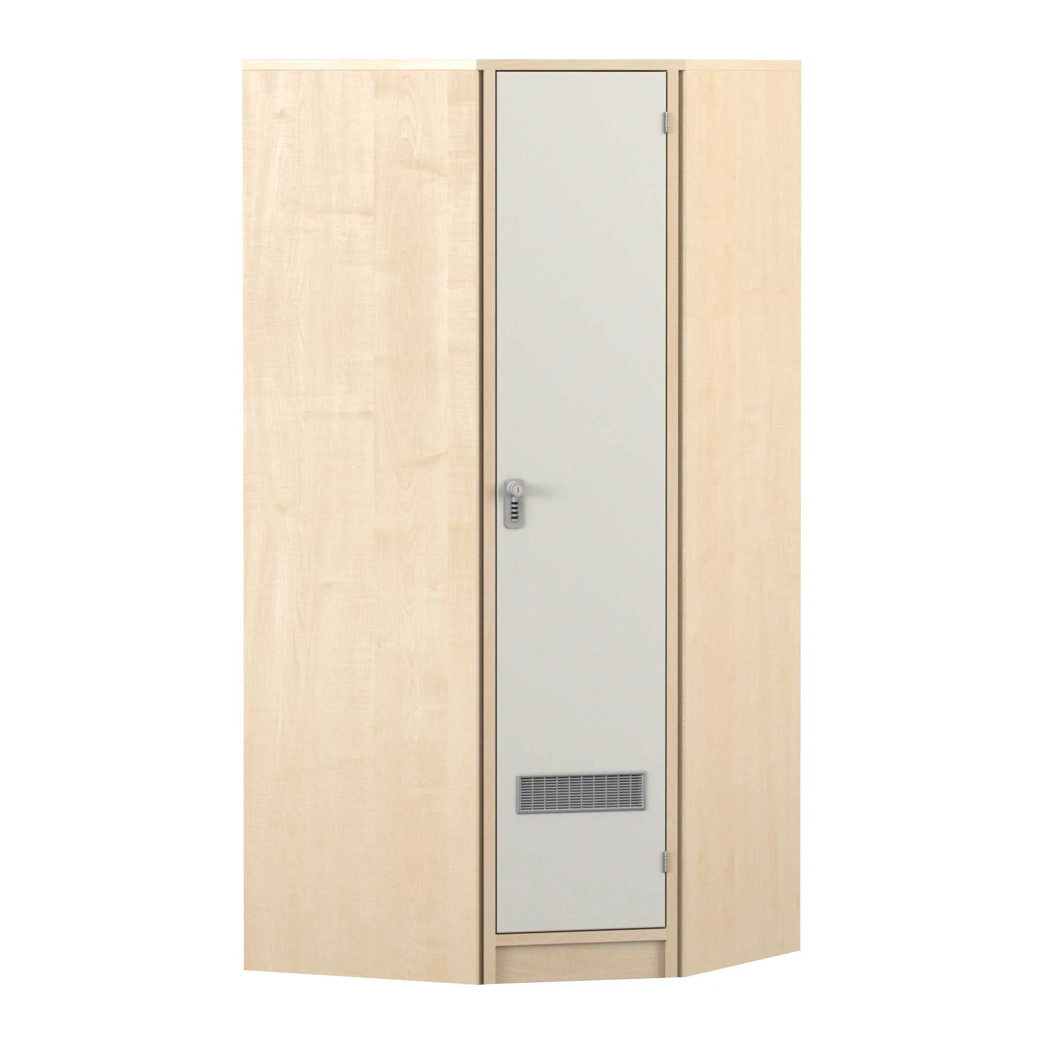 Schrank, Eingeschossiger Schrank, Garderobe, Holzoptik, Spiegelpaneel