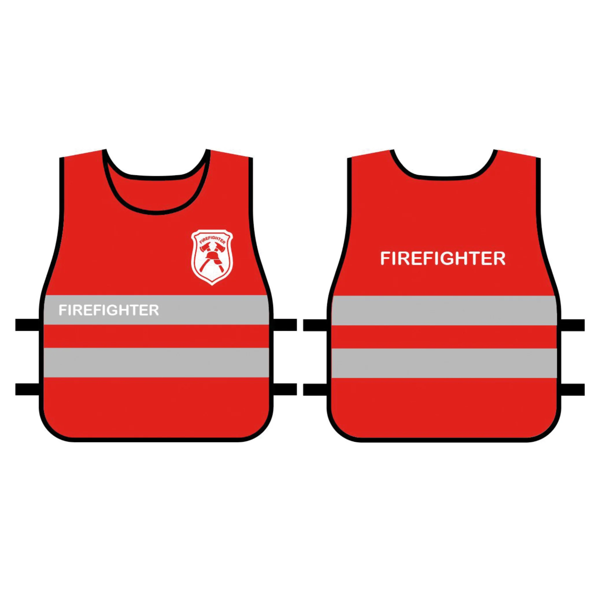Feuerwehrweste, Reflexstreifen, Rot, Schnittschutz, Frontlogo