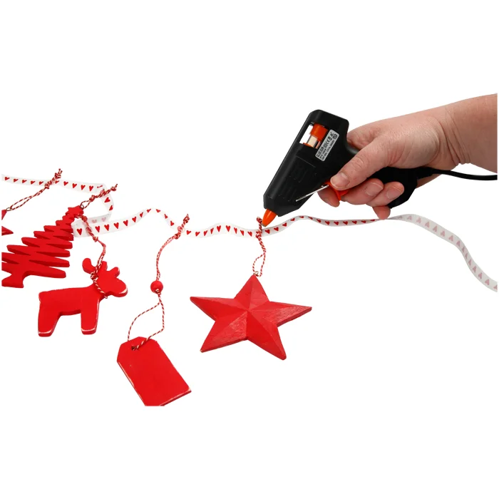 Glitzerband, Weihnachtsdeko, Girlande, Hot Glue, Rot