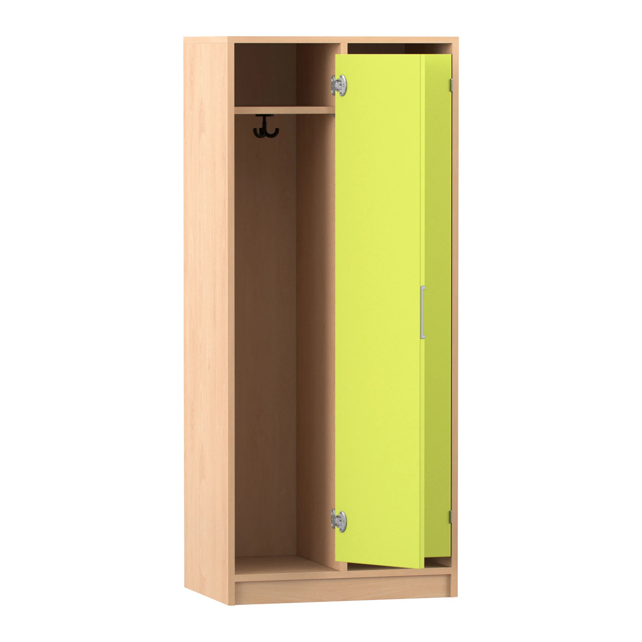 Schrank, Garderobe, Holz, Haken, gelb