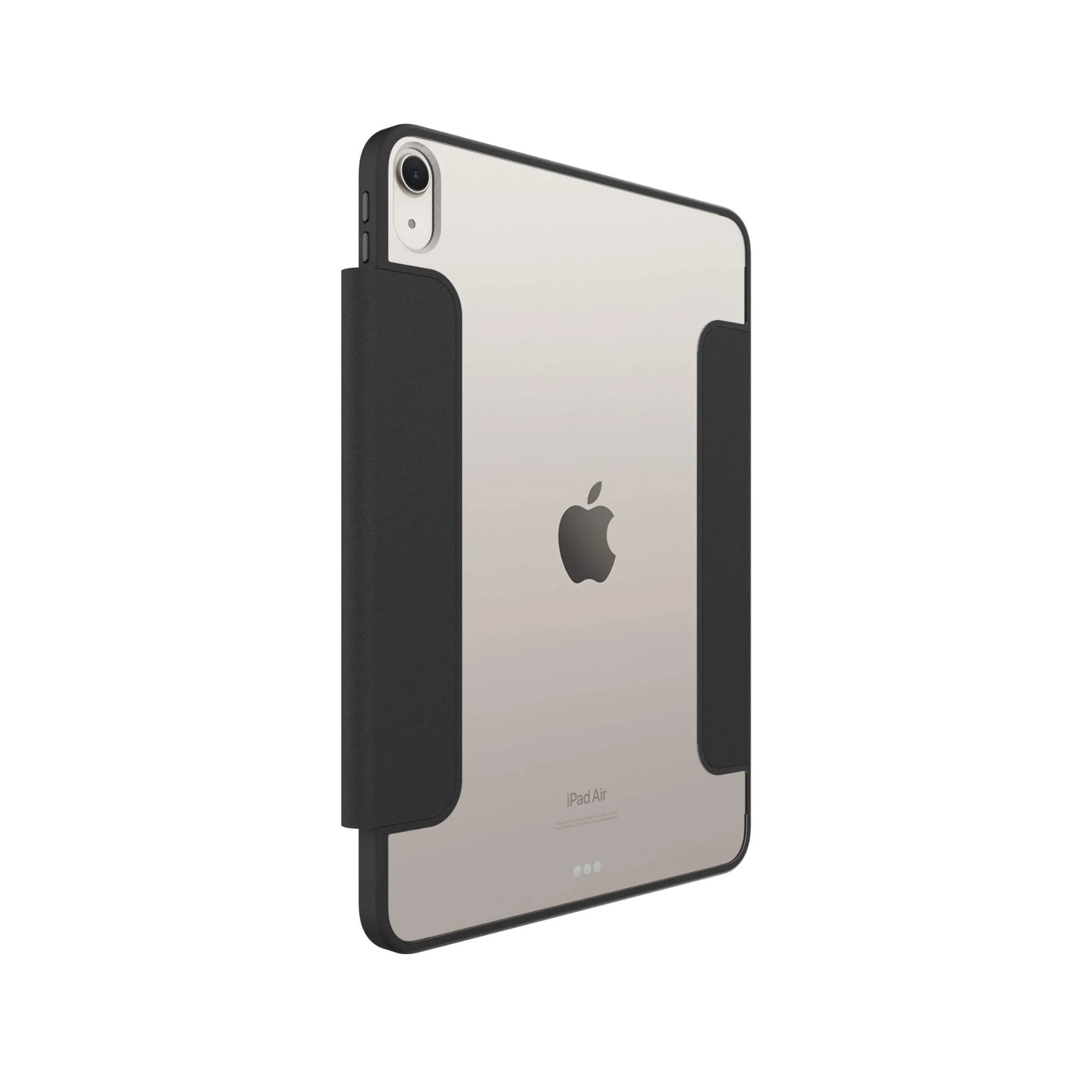 iPad-Hülle, Rückseite, Magnetischer Ständer, schwarze Ränder, transparentes Rückteil