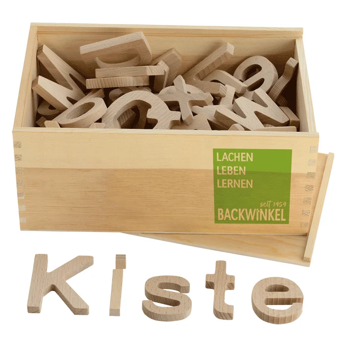 holzbuchstaben, kiste, holz, buchstaben, spielzeug
