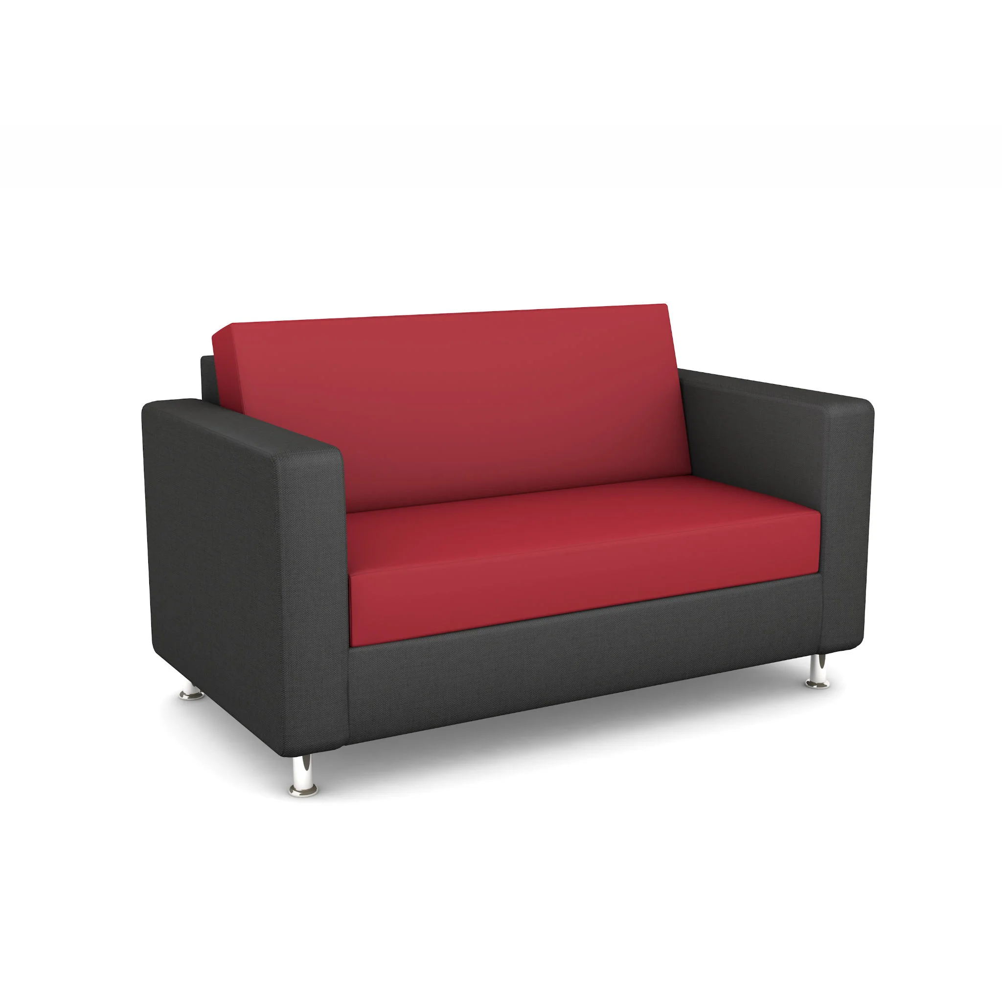 Sofa, Zweisitzer, Rot, Grau, Polsterung