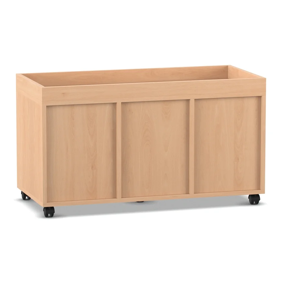 Holzsideboard, Schrankboden, Rollbarer Unterschrank, Küchenschrank, Holzoptik