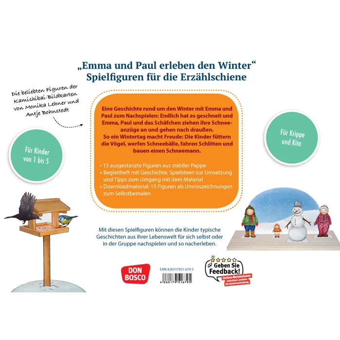 Winterfiguren, Spielzeugfiguren, Erzählschiene, Kinderfiguren, Schneemann