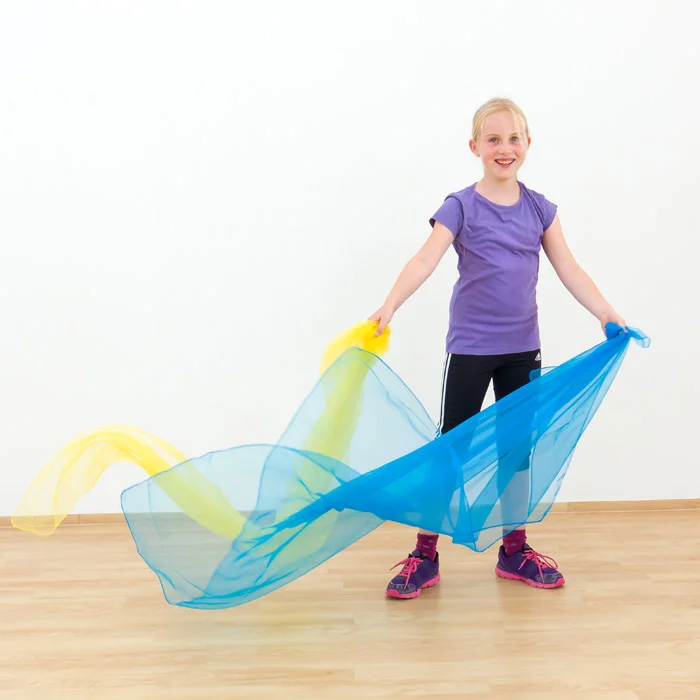 Kinder, Bewegung, Tüllschleier, Bunte Schärpe, Sport