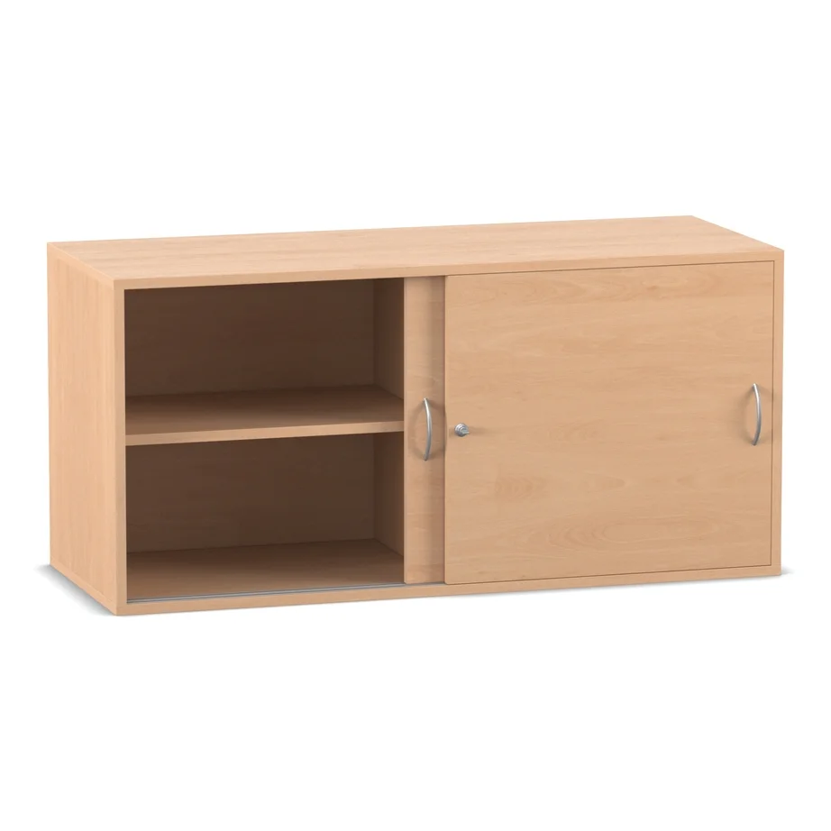 Aufsatz-Schiebetürenschrank, 60,6 x 126,4 cm, Buche hell