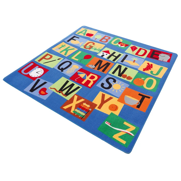 Alphabetteppich, Kinderteppich, bunter Mat, Pflegeleicht, ABC-Teppich