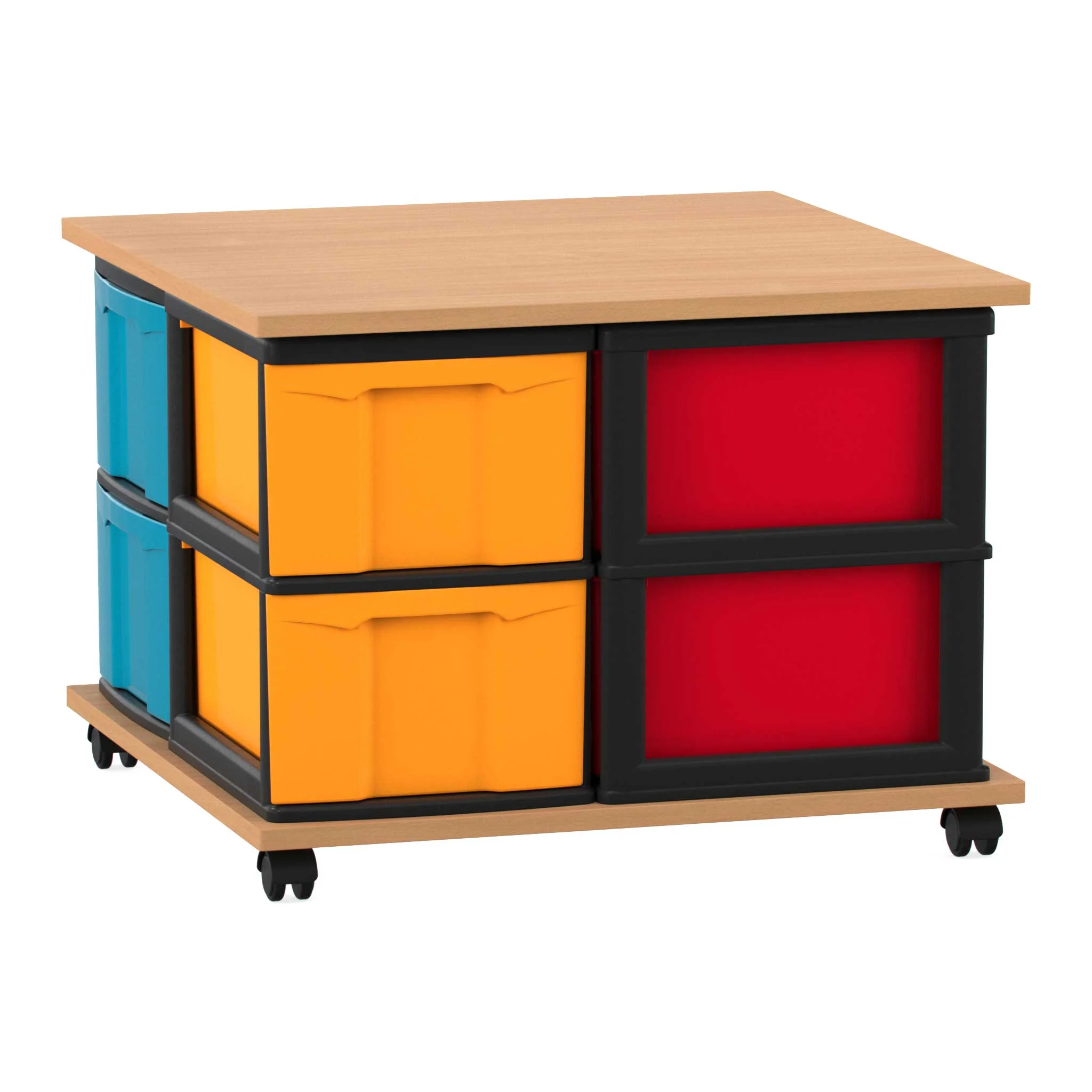 Kunststoffkiste, Aufbewahrungsbox, Rollcontainer, Ordnungsbox, Kastenbox