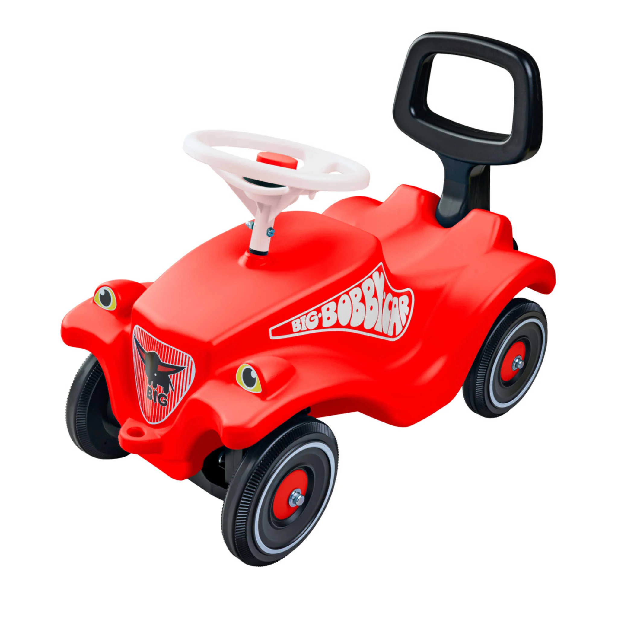 Puppenwagen, Kinderradfahrzeug, rot, Gummireifen, Lenkrad