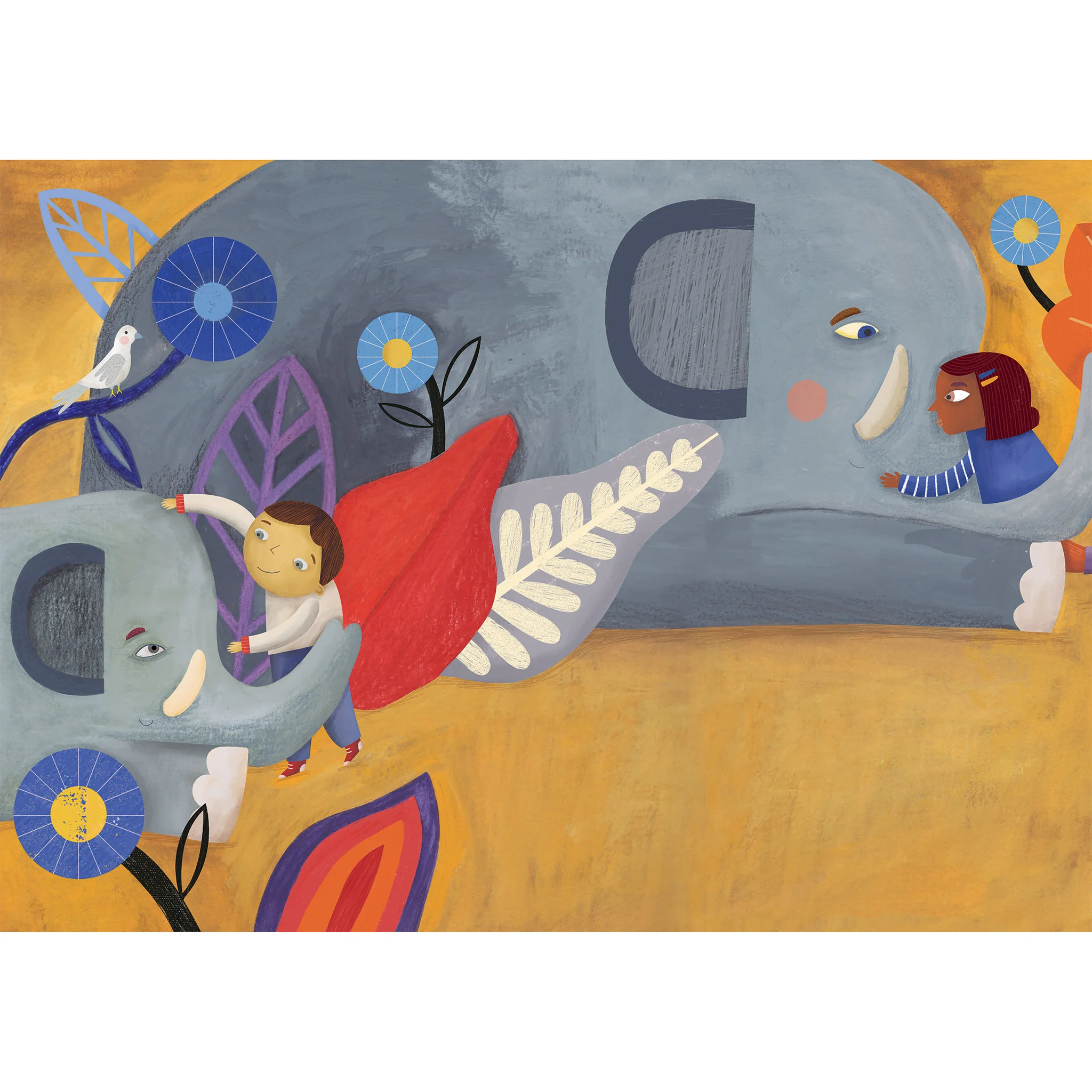 elefant, kinder, unterhaltung, grau, orange, blau