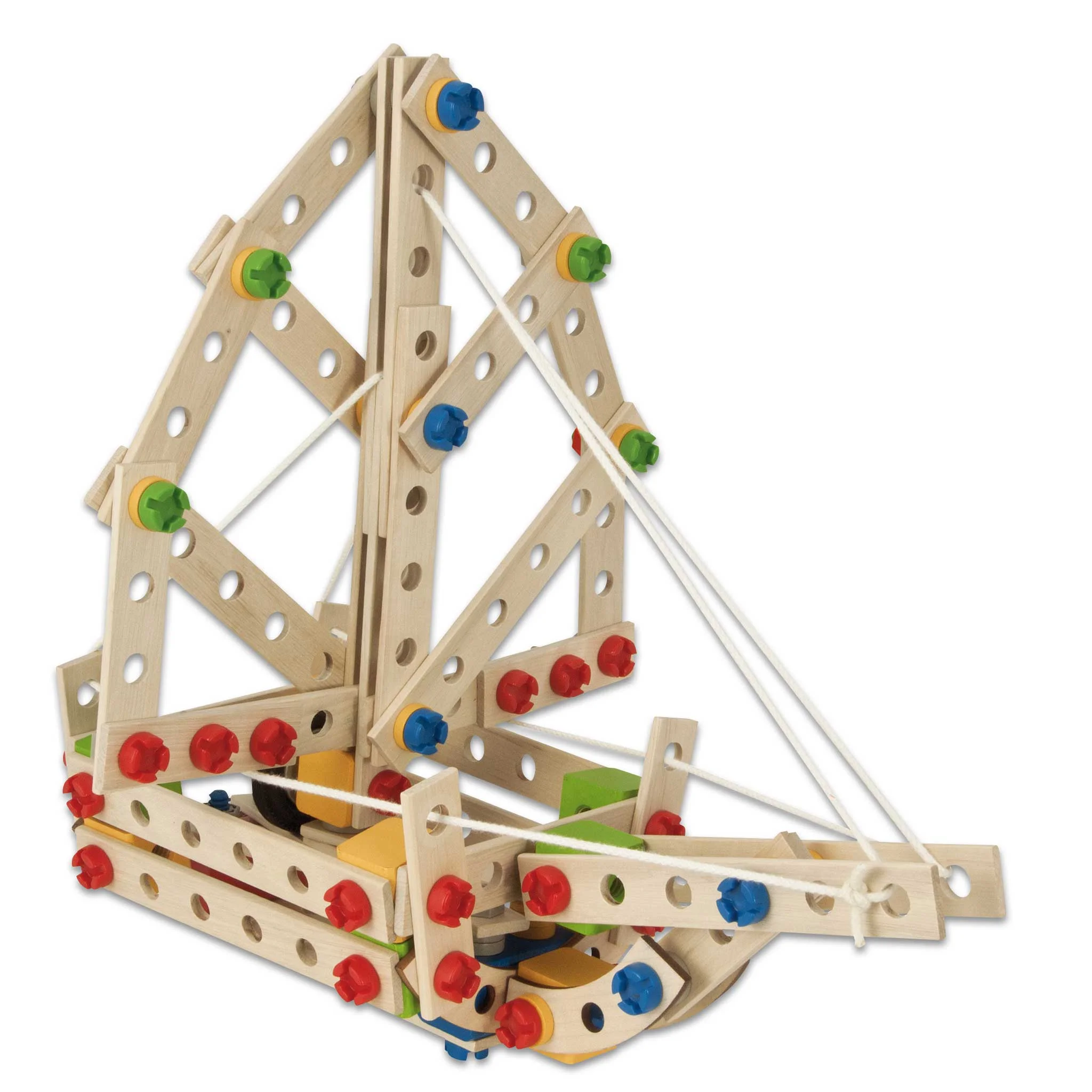 Holzbausatz, Konstruktion, Seilzug, Trägerstruktur, Bausteinset
