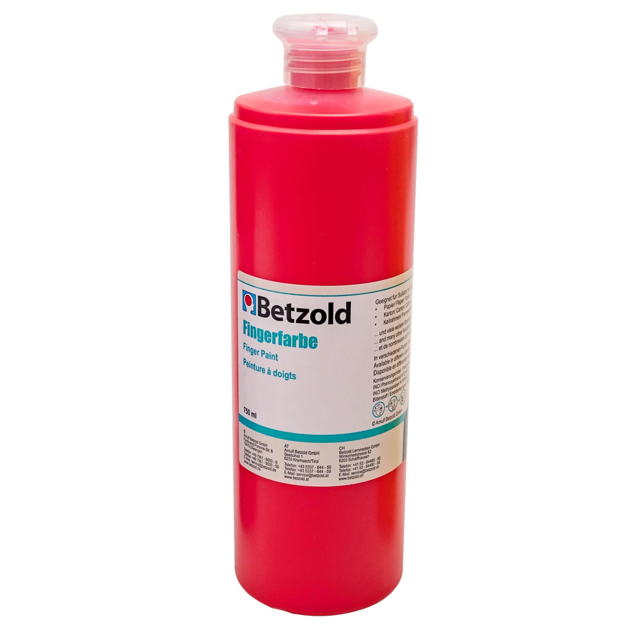 Fingerfarbe, rote Flasche, Farbmaterial, Betzold, Kunstbedarf