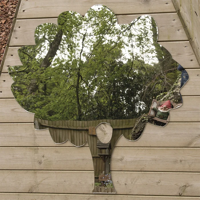 Deko-Spiegel, Blattform, Wandspiegel, Gartendeko, Grünreflex