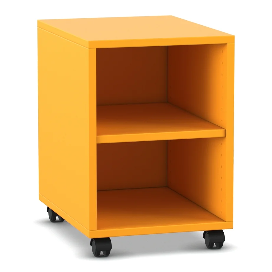 mobiler Schrank, rollcontainer, orangefarben, regal mit rollen, offenes fachregal