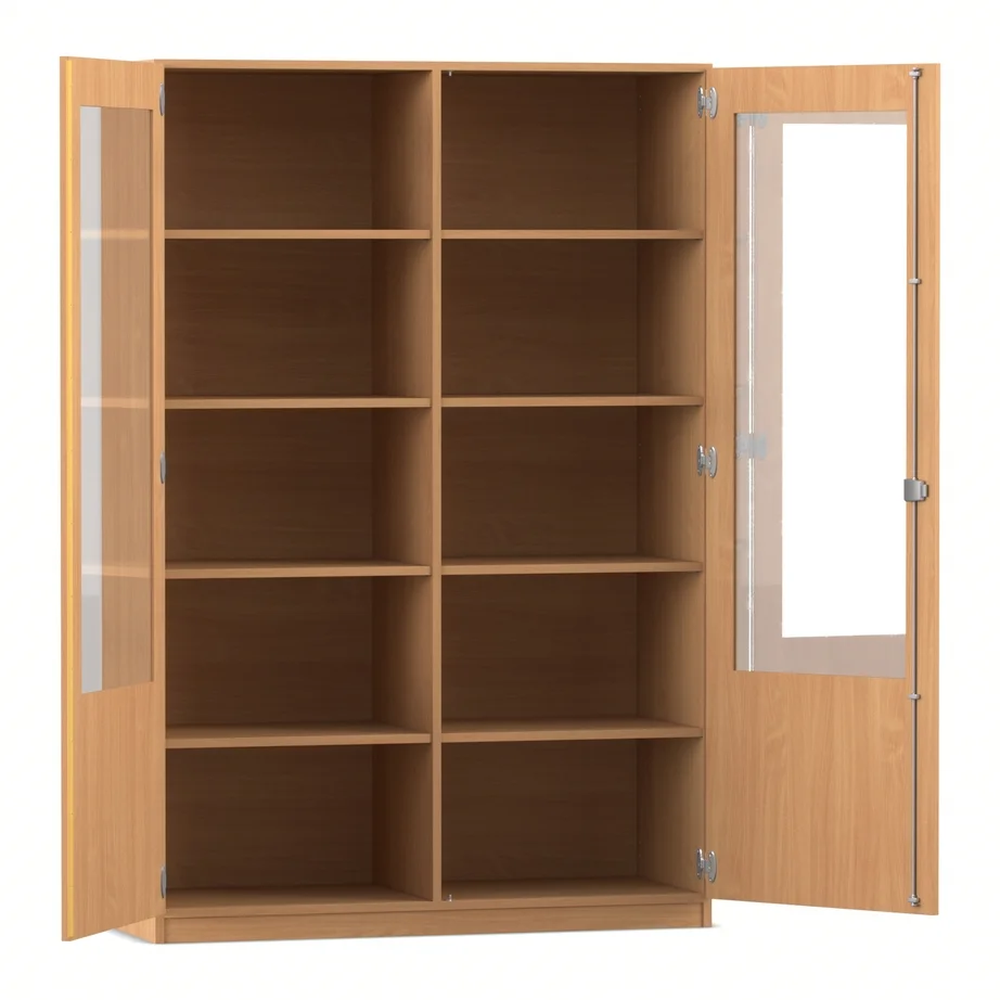 Wandschrank, Glas-Schranktür, Holzbruch, Regal mit Türen, Standregal