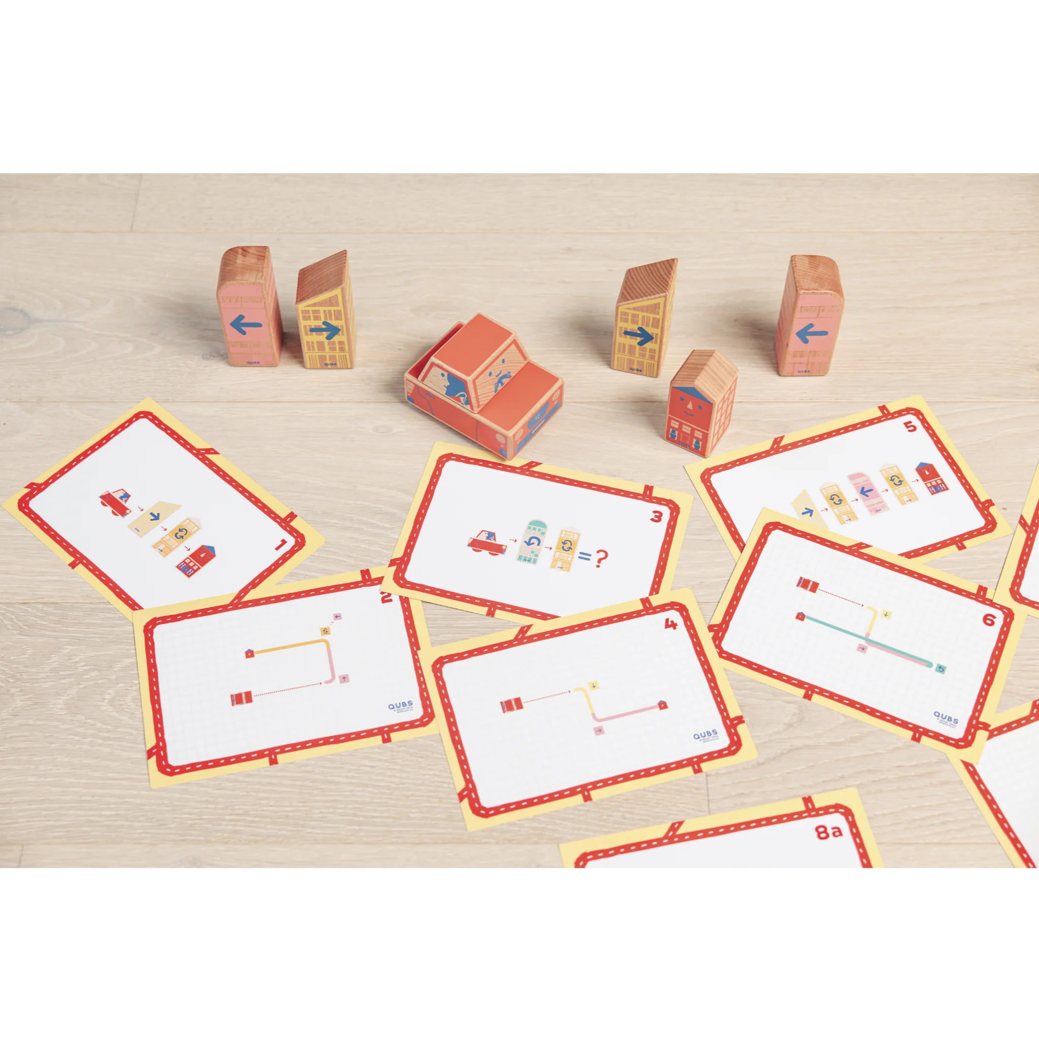 Spielzeug, Lernspiel, Holzbausteine, Karten, Puzzle