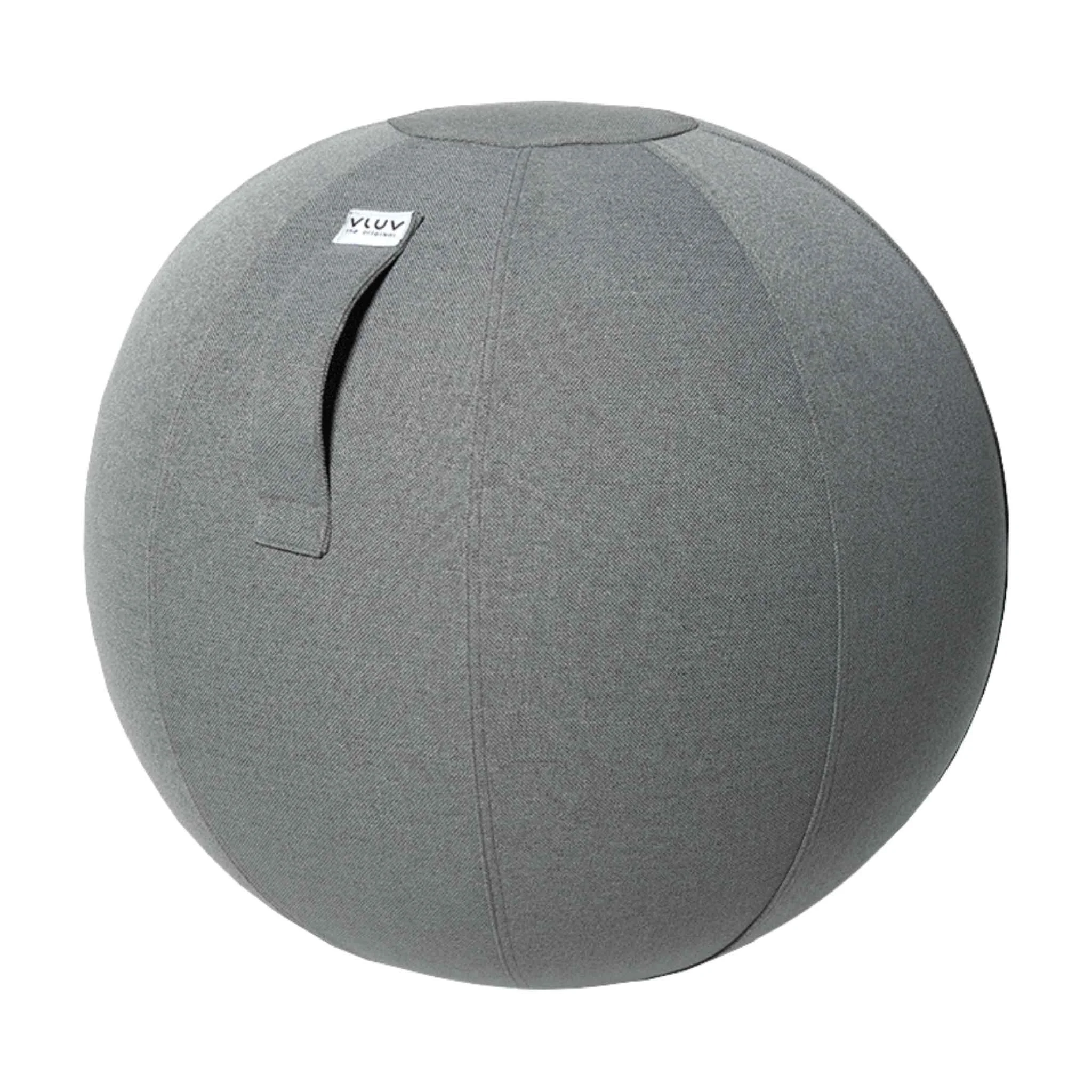 Sitzball, Stoffbezug, Grau, Runde Form, Tragegriff