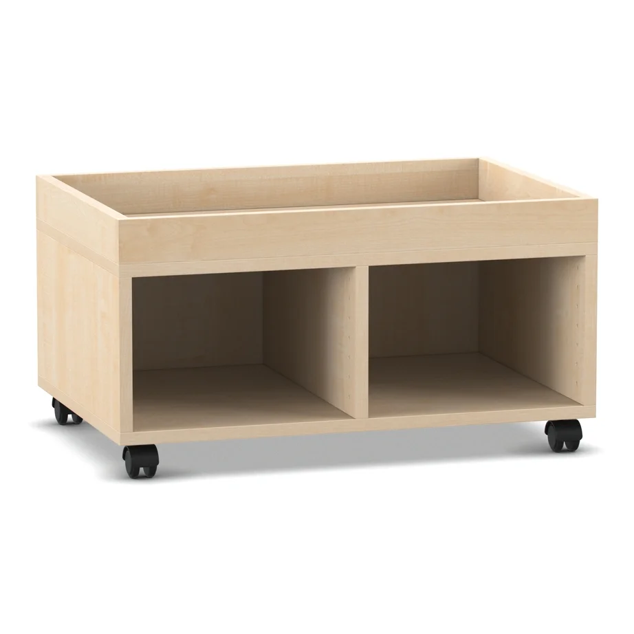 Holzrollwagen, Holzschrank, Mobiler Holzwagen, Rollwagen aus Holz, Unterfahrbarer Holzschrank