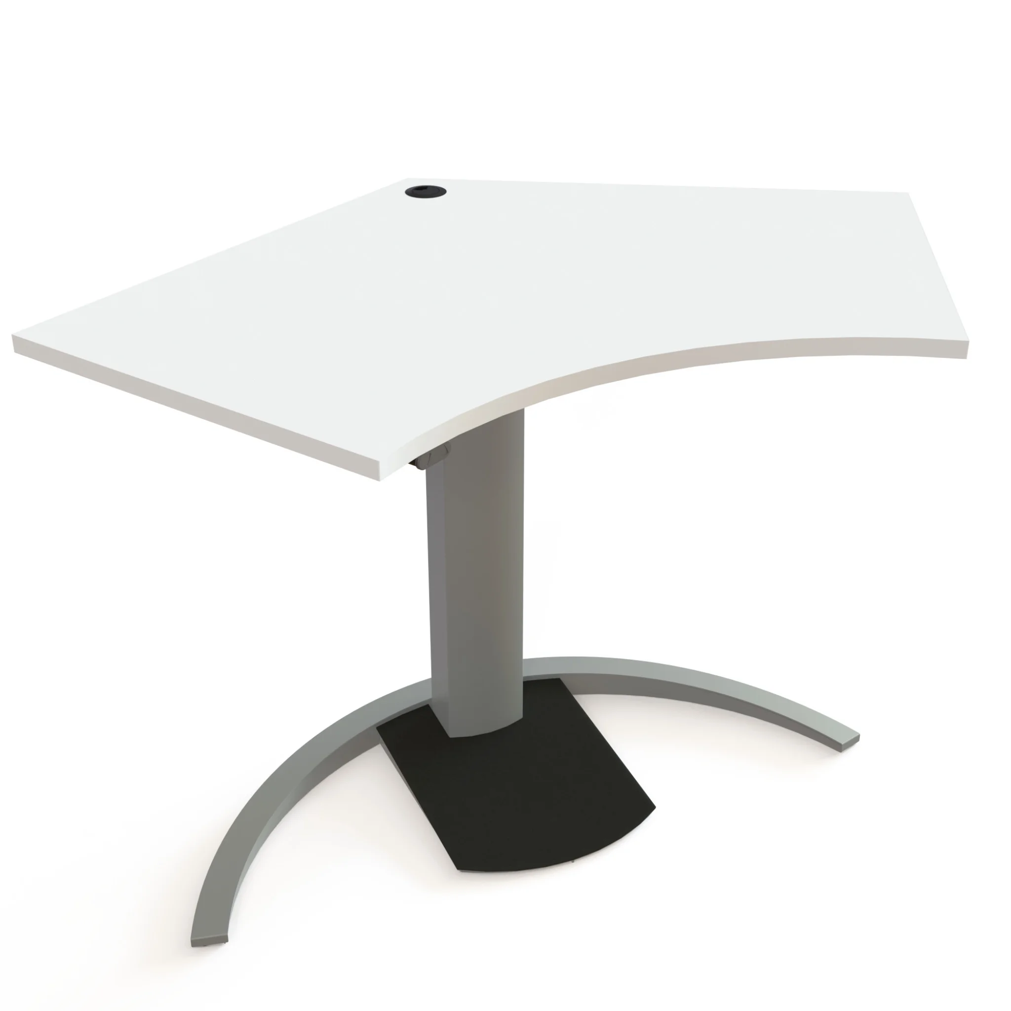 eckige Sekretär, Schreibtischrand, Kante abgeflacht, Metallfuß, Kompakte Desk-Konstruktion