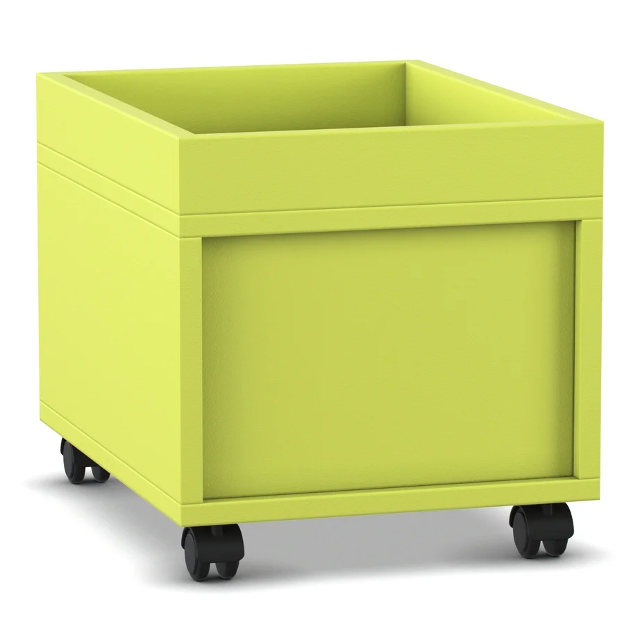 Rollcontainer, mobiler Wagen, Laufrollen, Limettengrün, Aufbewahrungskorb